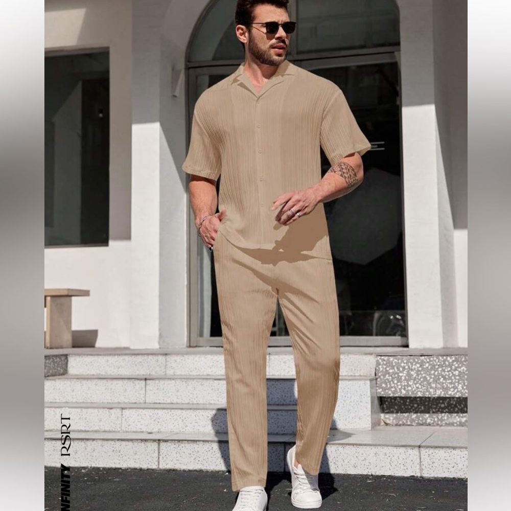 Men’s Button Up Top And Pants 2 piece set